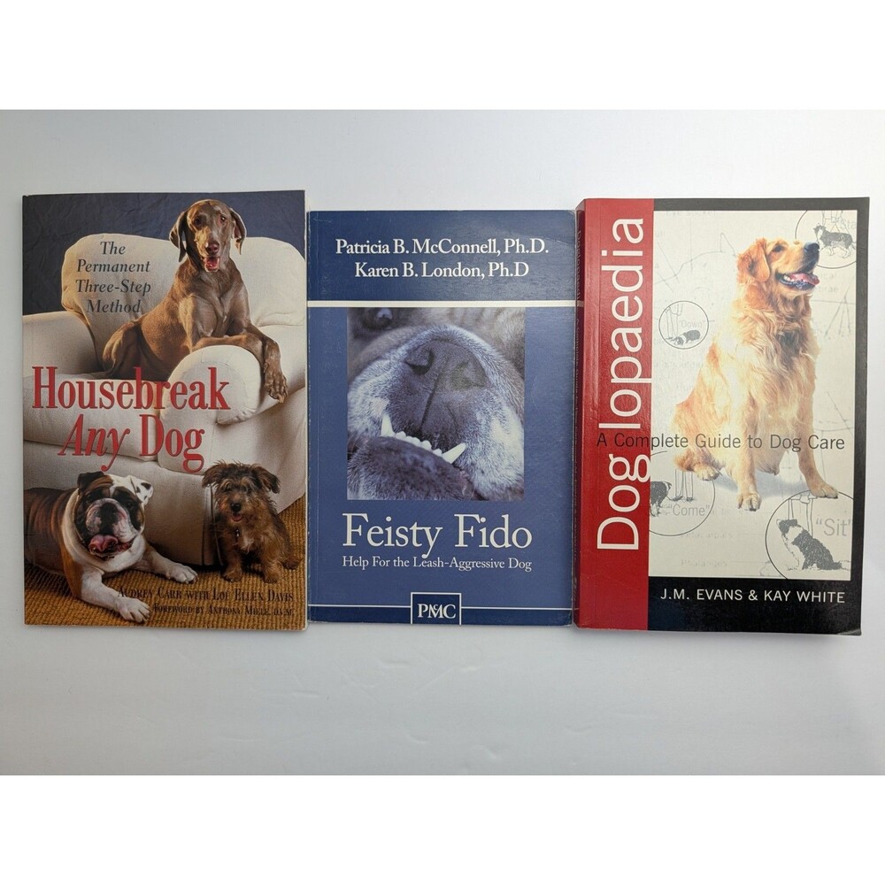 Dog Training Books Lot 3 Doglopedia, Housebreak Any Dog,  Feisty Fido